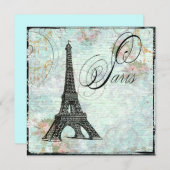 Paris La Tour Eiffel Eiffel Tower Uitnodiging (Voorkant / Achterkant)