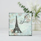 Paris La Tour Eiffel Eiffel Tower Uitnodiging (Staand voorkant)