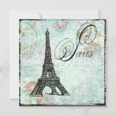 Paris La Tour Eiffel Eiffel Tower Uitnodiging (Voorkant)