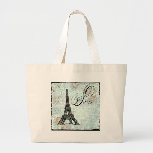 Paris La Tour Eiffel French Design Grote Tote Bag (Voorkant)