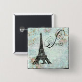 Paris La Tour Eiffel French Design Vierkante Button 5,1 Cm (Voorkant /achterkant)