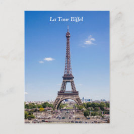 Paris La Tour Eiffel op foto van heldere blauwe he Briefkaart