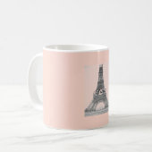 Paris – La Tour Eiffel pastel Eifelturm Koffiemok (Voorkant links)