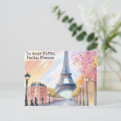  Paris La tour Eiffel Waterverf Briefkaart (Staand voorkant)