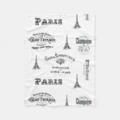 Paris Label Collage Fleece Blanket (Voorkant)