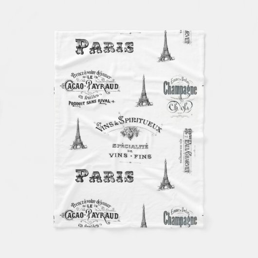 Paris Label Collage Fleece Blanket (Voorkant)
