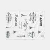Paris Label Collage Fleece Blanket Deken (Voorkant (Horizontaal))
