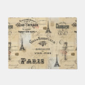 Paris Label Collage French Briefkaart Doormat Deurmat (Voorkant)