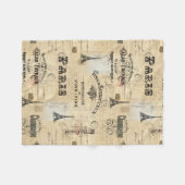 Paris Label Collage French Briefkaart Fleece Blank (Voorkant (Horizontaal))