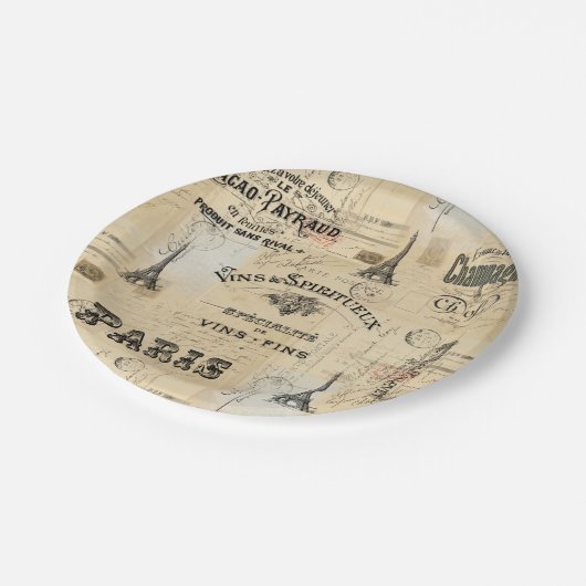 Paris Label Collage French Briefkaarten Paper Bord (Gekanteld)