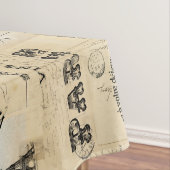 Paris Label Collage French Briefkaarten Table Clot Tafelkleed (Voorbeeld)