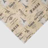 Paris Label Collage French Briefkaarten Weefselpap Tissuepapier (Detail)