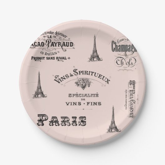 Paris Label Collage French Paper Bord (Voorkant)