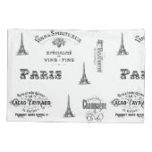 Paris Label Collage Pillow Hoesje Kussensloop (Achterkant)