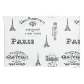 Paris Label Collage Pillow Hoesje Kussensloop (Voorkant)