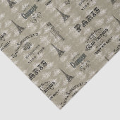 Paris Label Collage Tan Toile Tissue Paper Tissuepapier (Detail)