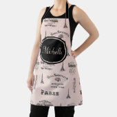 Paris Label French roze Personalized Apron Schort (Insitu)