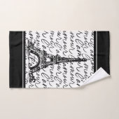 Paris L'Amore Zwart en Wit Eiffel - Romantisch Bad Handdoek (Handdoek)