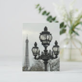 Paris Lamp Post and Eiffel Tower Scene Briefkaart (Staand voorkant)