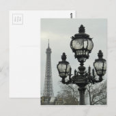 Paris Lamp Post and Eiffel Tower Scene Briefkaart (Voorkant / Achterkant)