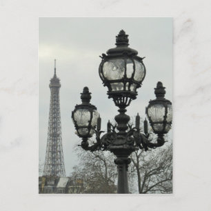 Paris Lamp Post and Eiffel Tower Scene Briefkaart