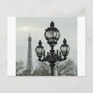 Paris Lamp Post and Eiffel Tower Scene Briefkaart
