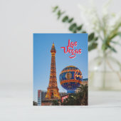 Paris Las Vegas at dusk Briefkaart (Staand voorkant)