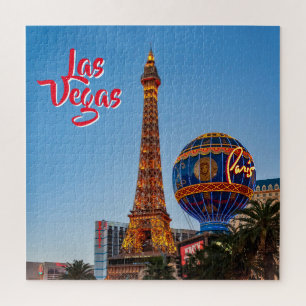 Paris Las Vegas at dusk - Puzzle Legpuzzel