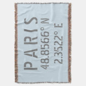 Paris Latitude-lengtecoördinaten Deken (Voorkant Verticaal)