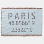 Paris Latitude-lengtecoördinaten Deken (Voorkant)