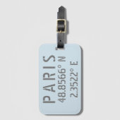 Paris Latitude Longitude Bagagelabel (Voorkant (verticaal))