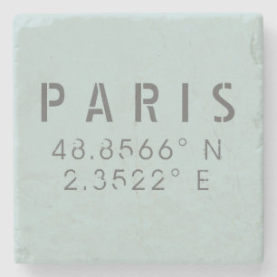 Paris Latitude Longitude Stenen Onderzetter