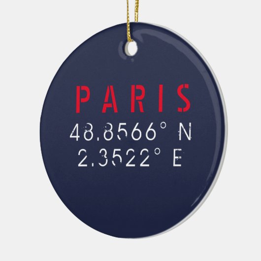 Paris lengitude Latitude Navy Keramisch Ornament (Links)