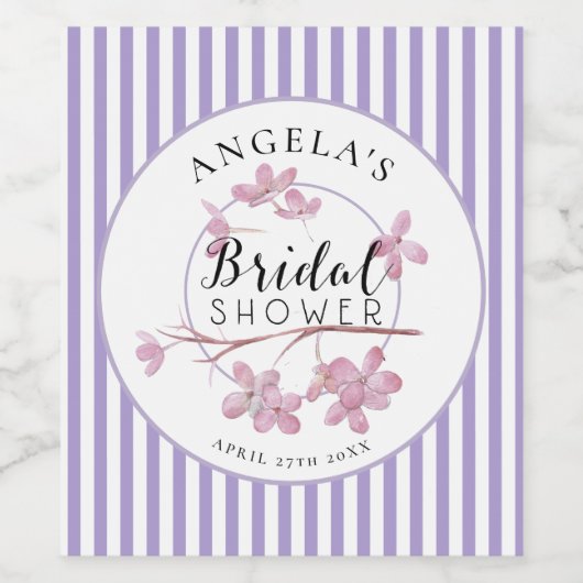 Paris Lente Sering Stripes Bruidsmeisjesfeest Wijn Etiket (Enkel label)