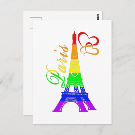Paris | LGBTQ+ Pride Briefkaart (Voorkant / Achterkant)