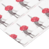 Paris liefde paar rode paraplu bruiloft Jubileum Tafelkleed (Gekanteld)