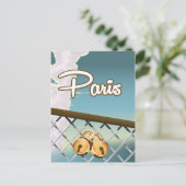 Paris liefdeshangsloten briefkaart (Staand voorkant)