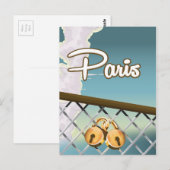 Paris liefdeshangsloten briefkaart (Voorkant / Achterkant)