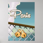 Paris liefdeshangsloten poster (Voorkant)