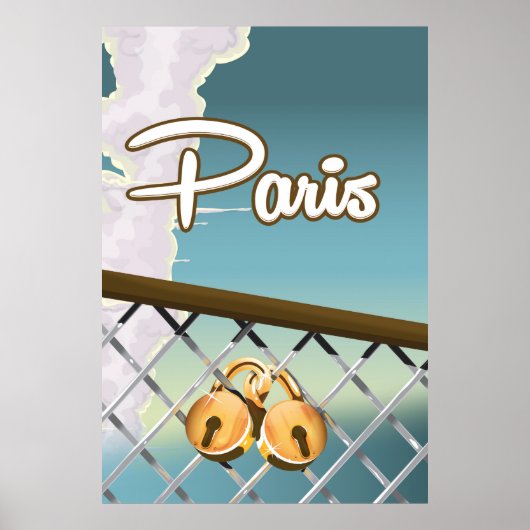 Paris liefdeshangsloten poster (Voorkant)