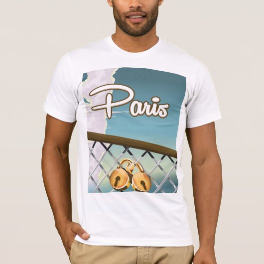 Paris liefdeshangsloten t-shirt (Voorkant)