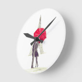 Paris liefdeskoppel rode paraplu bruiloft ronde klok (Hoek)