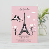 Paris Liefdeskoppels Hartjes Eiffeltoren Winter Br Kaart (Staand voorkant)