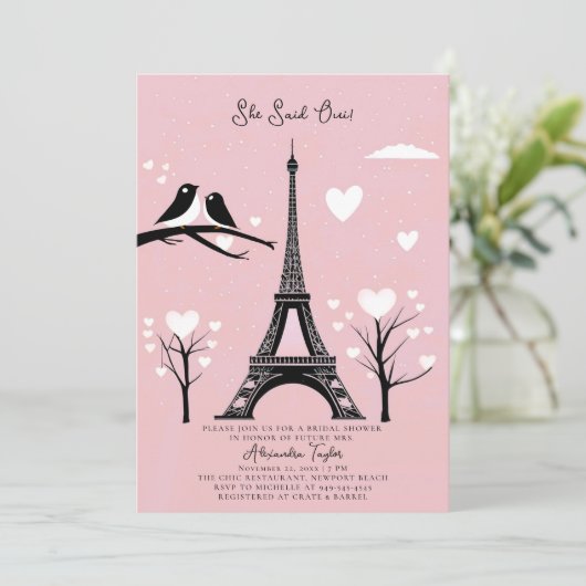 Paris Liefdeskoppels Hartjes Eiffeltoren Winter Br Kaart (Staand voorkant)