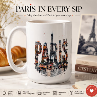 Paris liefhebber stad volle kleur | tshirt koffiemok
