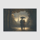 Paris Liefhebbers in de Regen Decoupage Tissuepapier (Voorkant)
