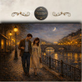 Paris Liefhebbers Rivierwandeling Romantisch Scène Tissuepapier
