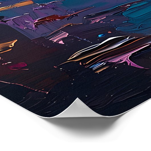 Paris Lights at Dusk - Romantische avondkunst Poster (Hoek)