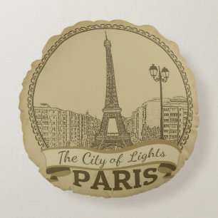 Paris Lights: Landschap Briefkaart Rond Kussen