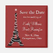 Paris Lights Red de datummagneet Magneet (Voorkant)